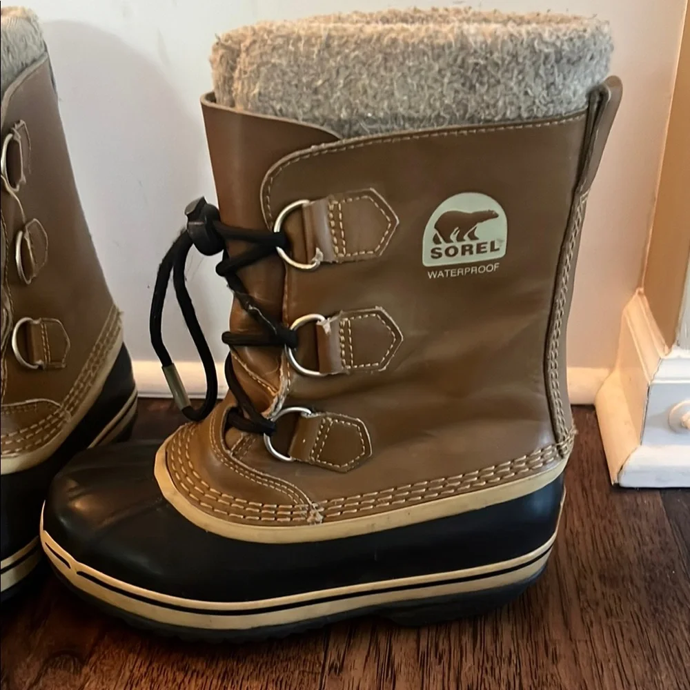 Sorel Kids Brown and Black Rain & Snow Boots with Waterproof Shell